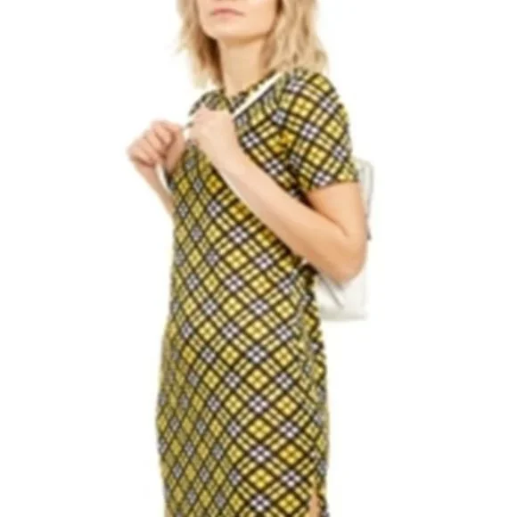 Michael Kors Women's Plaid Maxi Dress Yellow Size Medium - Picture 2 of 3